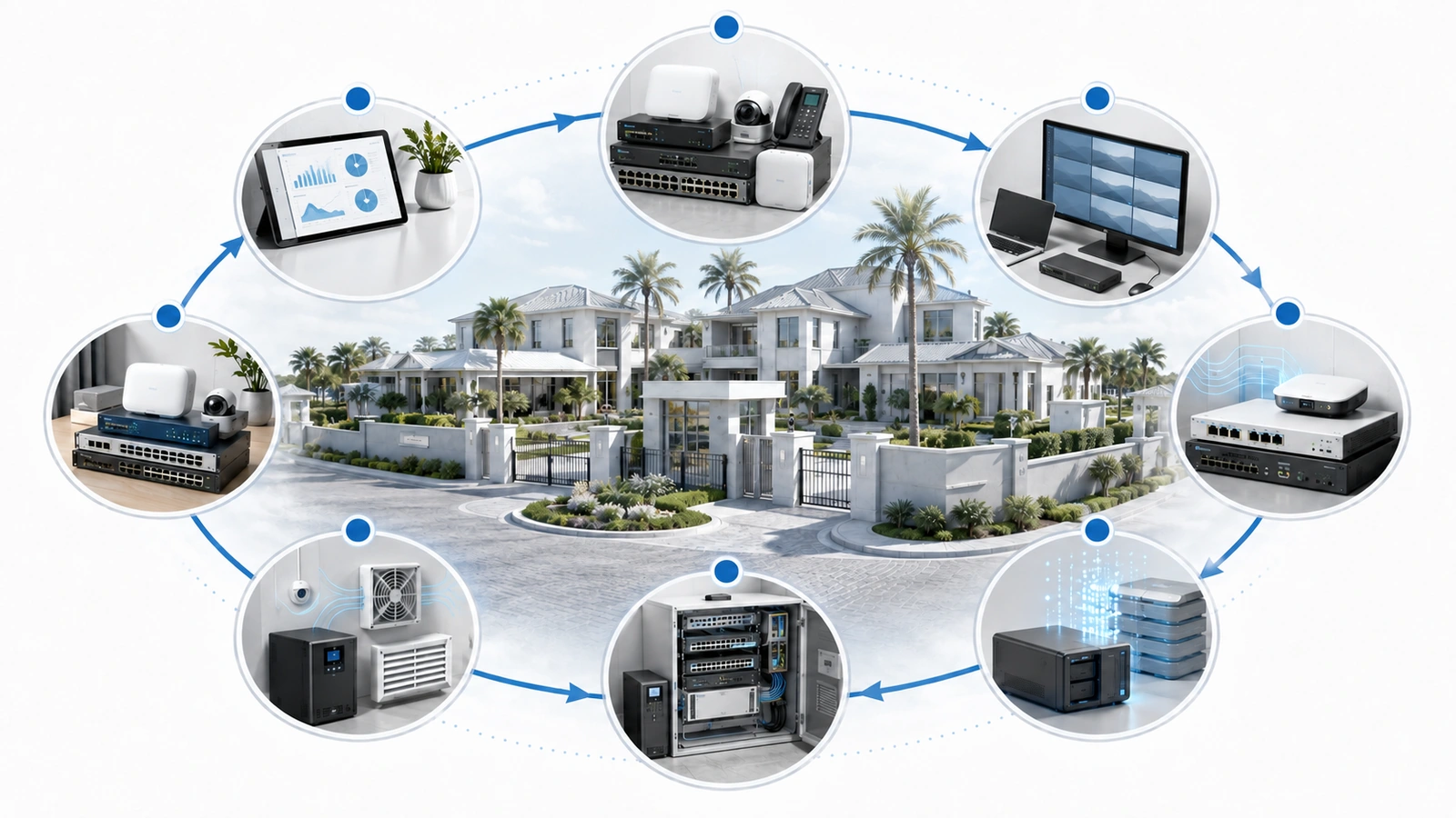 Recurring residential and HOA network-security review covering equipment, access, segmentation, backups, physical infrastructure, remediation, and documentation