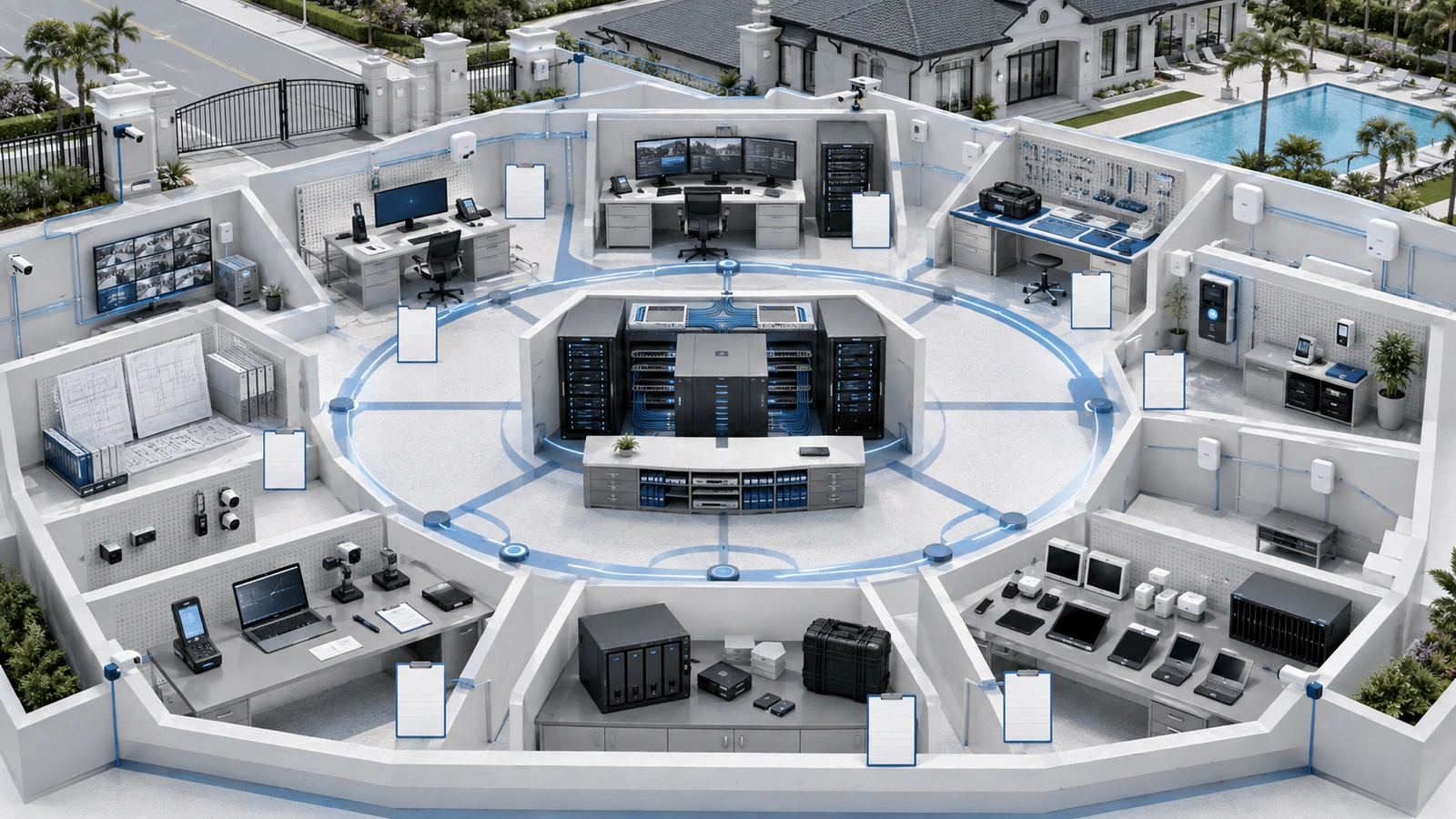 Unified HOA network governance framework connecting ten operational policies to procedures, ownership, records, and review