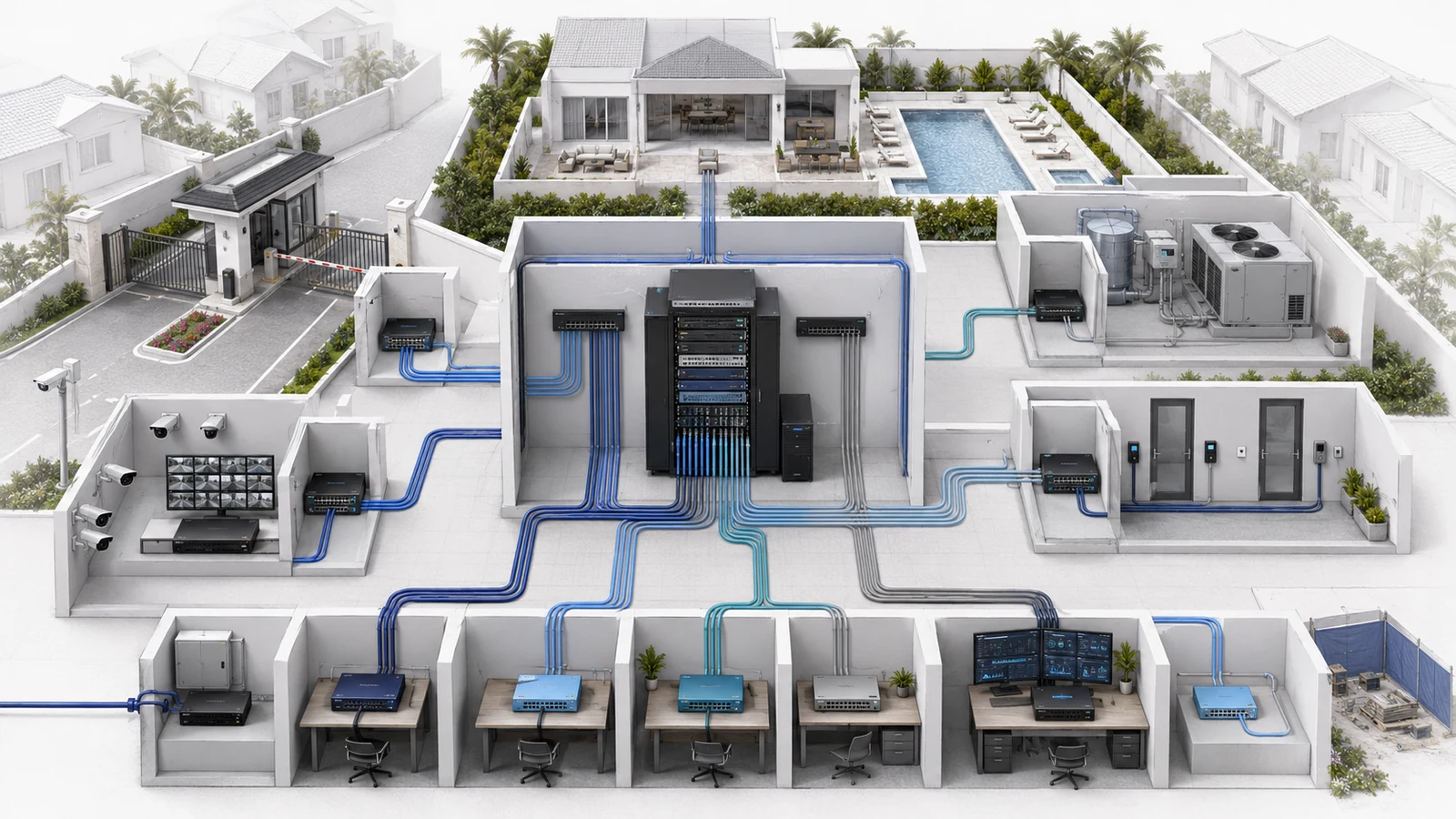 vendor-access-third-party-risk-hoa-network Gated-community network with controlled system-specific access for multiple service providers